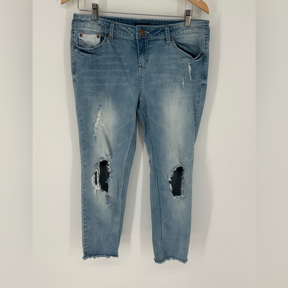 Red Camel Blue Jeans Women's Junior Sz 13 Denim Light Wash Patchwork Pockets X2